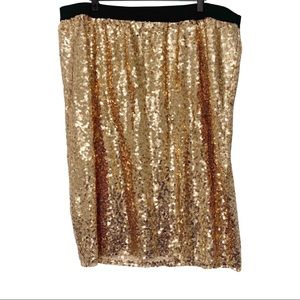 Worthington Gold Sequin Pencil Skirt Size 1X